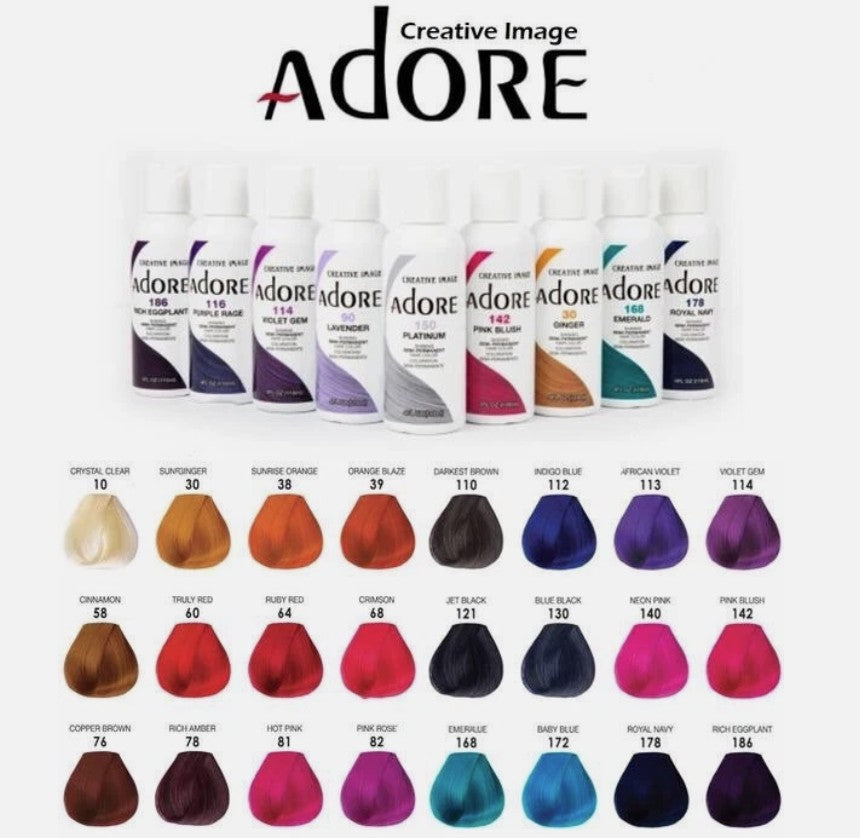 Adore Semi-Permanent Hair Color – 4 oz | Ammonia-Free, Vibrant Long-Lasting Shades (All Colors)