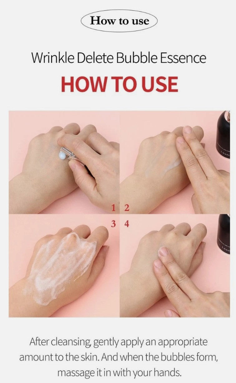 How to Use LABONITA Wrinkle Delete Bubble Essence Korean Skincare